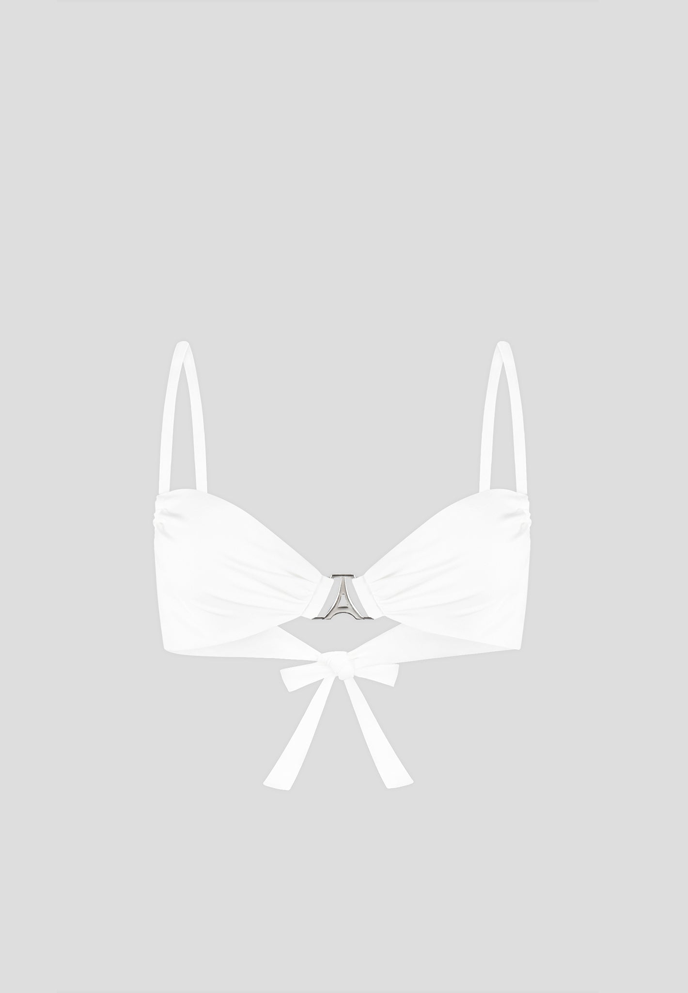 Eiffel Ruched Bikini Top - Off White