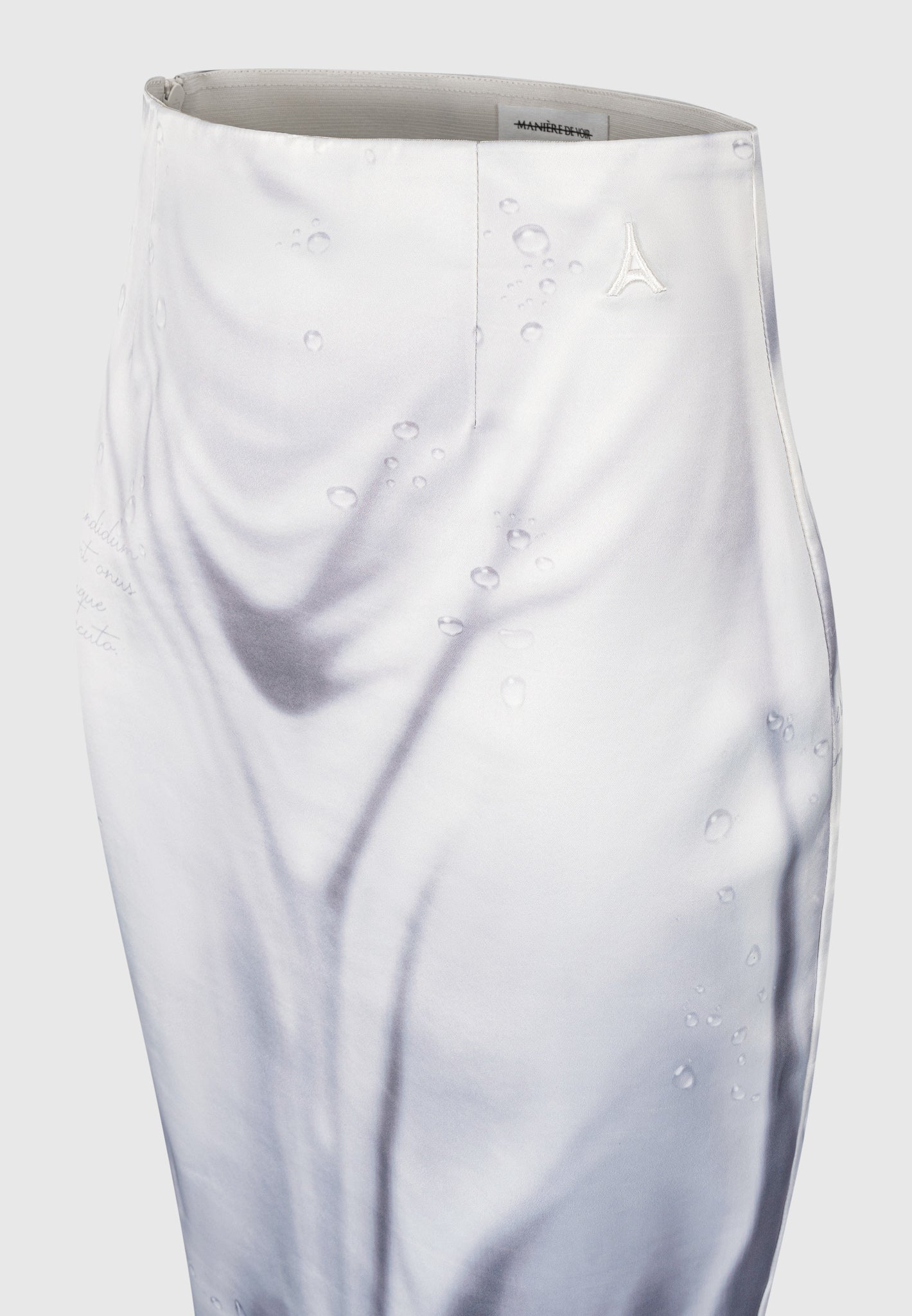 Satin Renaissance Body Print Midaxi Skirt - Off White