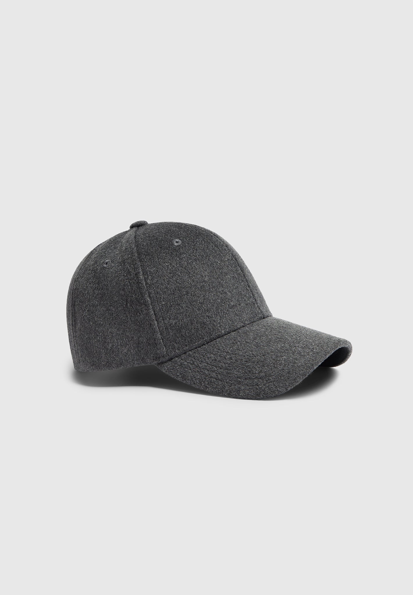 Textured Wool Blend Cap - Charcoal Grey