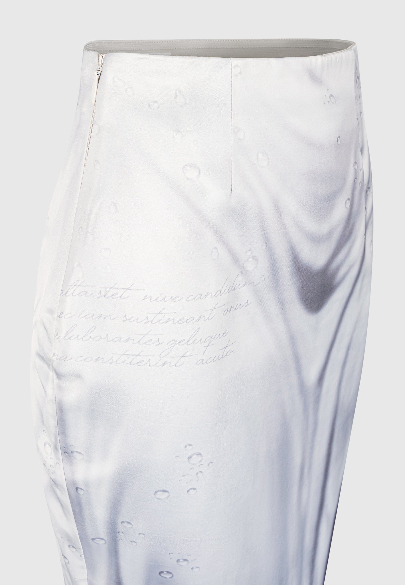Satin Renaissance Body Print Midaxi Skirt - Off White